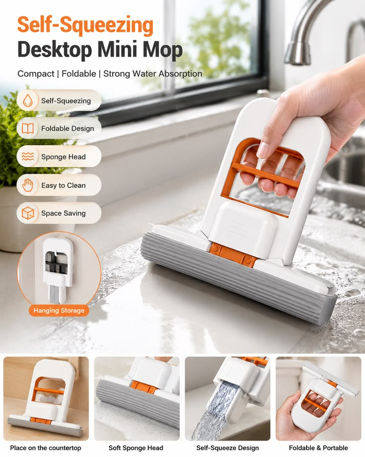 Self-Squeezing Mini Mop
